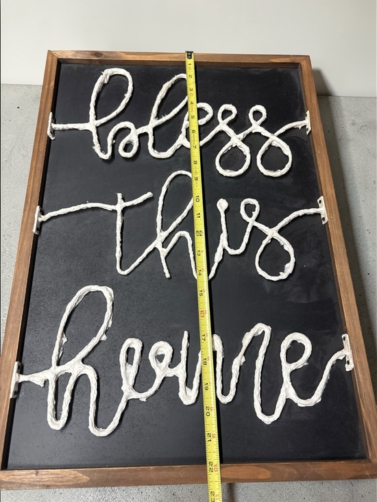 Handcrafted 'Bless This Home' Rope Word Wall Art - Black & White - Picture 9 of 12